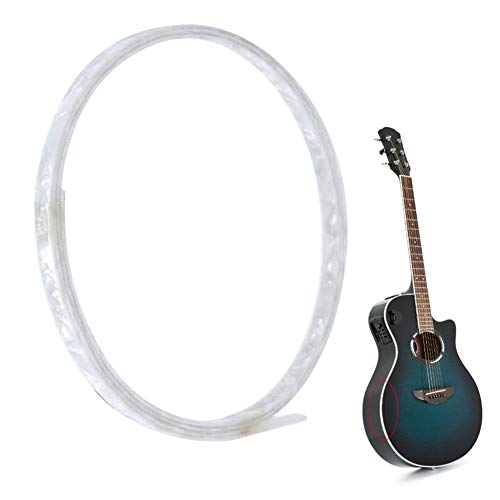 Bnineteenteam 5pcs Gitarreneinband Purfling, 6mm Breite Celluloid weiße Perle Gitarreneinband Purfling für Akustikgitarren Konzertgitarren Musikinstrumentenzubehör von Bnineteenteam