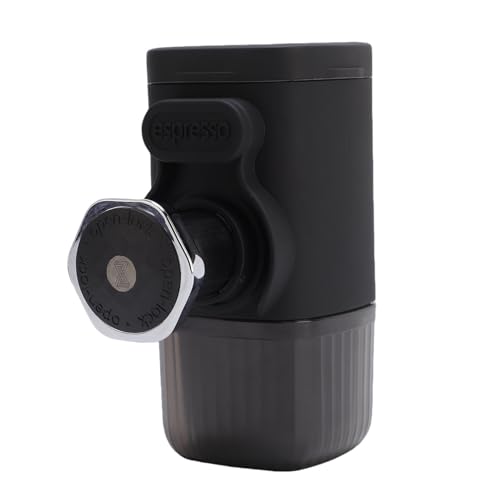 Bnineteenteam Kleine Handheld -Kaffeemaschine, Tragbare Kaffeemaschine mit Druckextraktion, Manuelle Reisemaschine, Zum Campen, Wandern, Büro (Black) von Bnineteenteam