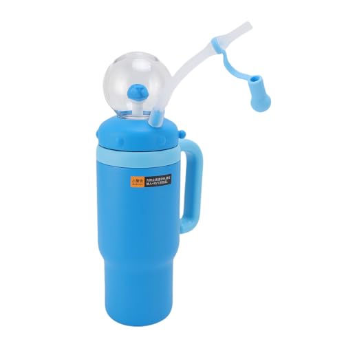 Bnineteenteam Niedliche Walbrunnenkappe, Walbrunnen Edelstahl Isoliertes Wasserflasche mit Griff, Stiller Basispad 710 Ml Strohbecher für Reisen, Schule, Schule (Blue) von Bnineteenteam