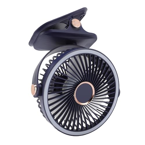 Bnineteenteam Schreibtischventilator mit Klemme, Verstellbarer Luftstromrichtung, Ruhiger Batteriebetriebener Tragbarer Kleiner USB -Schreibtischlüfter mit Licht für das Bürocamping Im Schlafzimmer, von Bnineteenteam