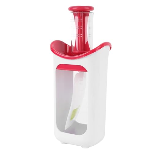 Bnineteenteam Squeeze Station, Bequemer Hausgemachter Lebensmittelspender für Saubere Ordentliche Mahlzeiten, Tragbar mit 10 Subpackage -Taschen (Rot) von Bnineteenteam
