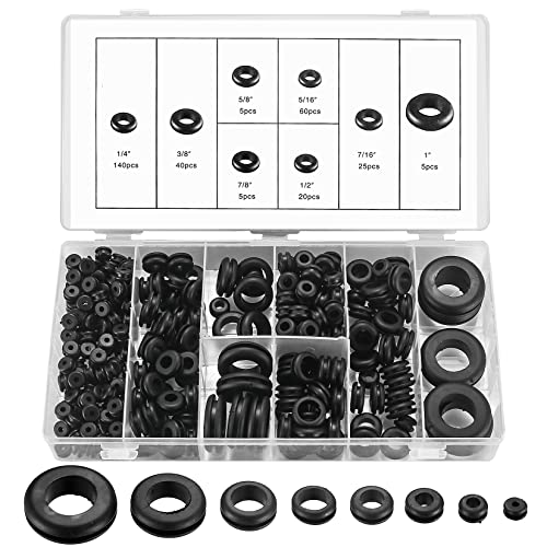 300 Stk Gummitüllen Kit, Schwarze Gummidichtung, Gummi Kabeldurchführung, Elektrischer Leiter Dichtungsring Satz, Leiterdichtung Ring Sortiment Kit zum Schutz Drähten Steckern Kabeln, 8 Größen 300 Stk Gummitüllen Kit, Schwarze Gummidichtung, Gummi Kabeldurchführung, Elektrischer Leiter Dichtungsring Satz, Leiterdichtung Ring Sortiment Kit zum Schutz Drähten Steckern Kabeln, 8 Größen von Bnnrjia