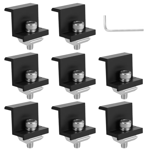 8 Stück Solarmodul Halterung Endklemme 30mm, Solarpanel Halterung Kit, Verstellbar Solar Endklemme Befestigungs, Aluminium Solar Klemmen, Z PV Module Solarmodule Halterungen für Dächer Wohnmobile von Bnnrjia