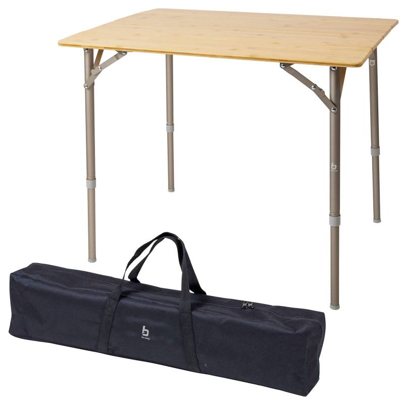 BO-CAMP Camping Gartentisch Klapptisch Falttisch Klappbar verstellbar Alu Bambus-60 x 80 cm von Bo-Camp Urban Outdoor