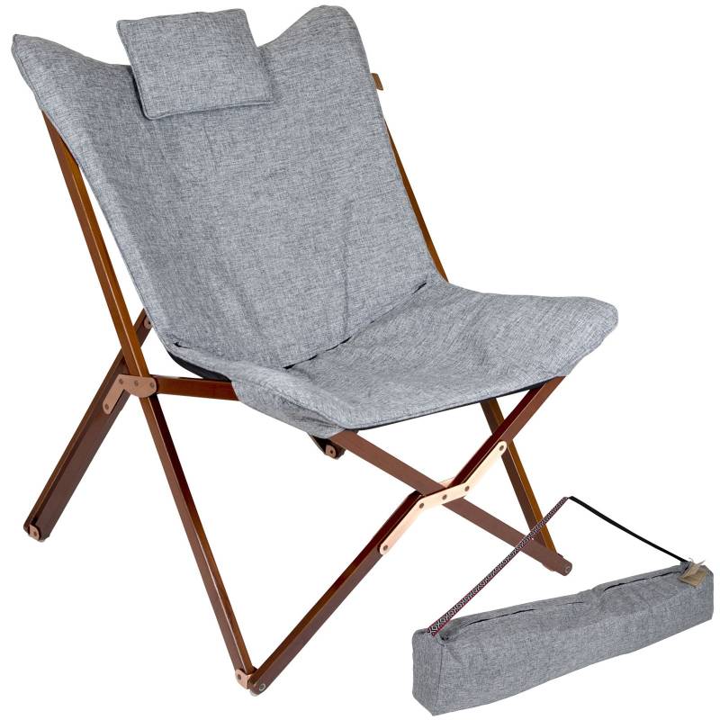 BO-CAMP Camping Stuhl Bloomsbury Klapp Sessel Garten Lounge Holz Faltbar 120 kg von Bo-Camp Urban Outdoor