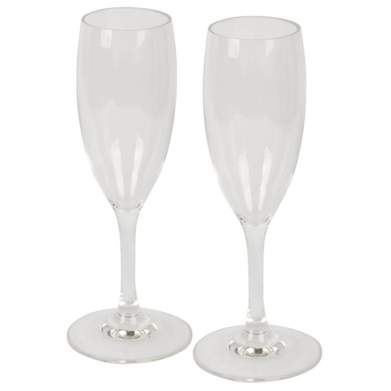 BO-CAMP 2er Set Sekt Gläser - Camping Champagner Flöte Polycarbonat Trink Glas von Bo-Camp