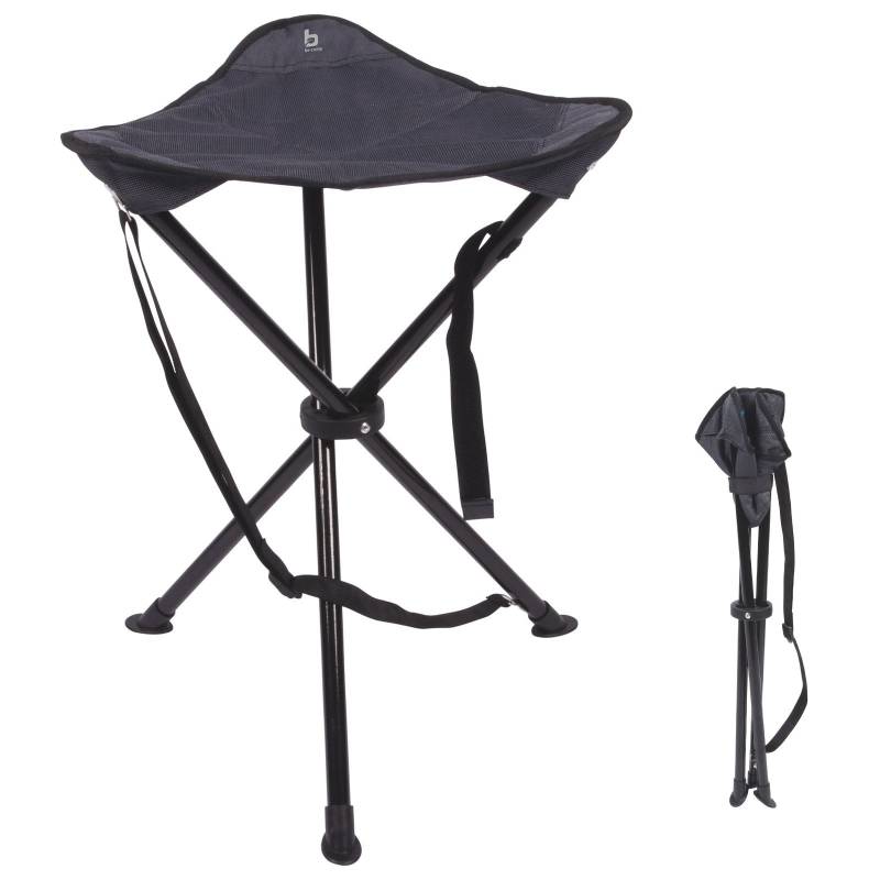BO-CAMP Dreibein Hocker XL - Hoch Falthocker Camping 3-Bein Angeln Stahl 100 kg von Bo-Camp