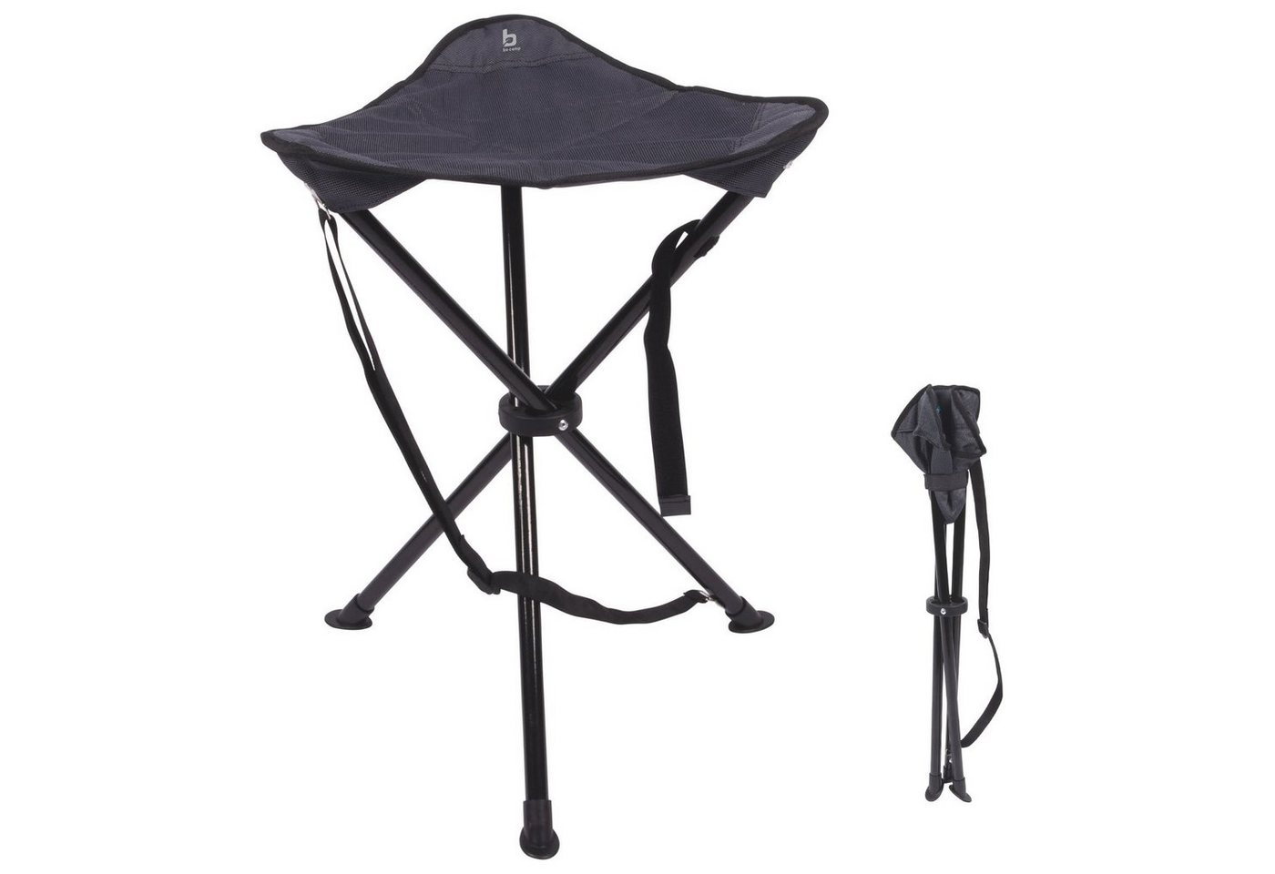 Bo-Camp Campinghocker Dreibein Hocker XL Hoch Falthocker Camping 3-Bein, Angeln Stahl 100 kg von Bo-Camp