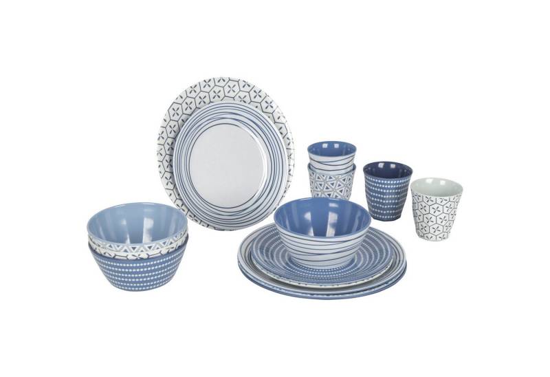 Bo-Camp Geschirr-Set Melamin Campinggeschirr Set Mix&Match, Melamin, Essgeschirr Teller Becher 16tlg von Bo-Camp