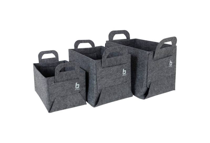 Bo-Camp Hängeregal Camping Filzkorb 3er Set Barnsburry, Faltkorb Organizer Aufbewahrungsbox von Bo-Camp