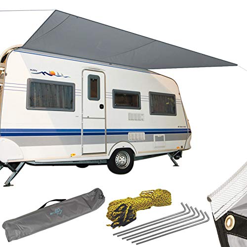 Bo-Camp Sonnensegel XL Wohnwagen Wohnmobil Markise Vordach Keder Bus 4,6 x 2,4 m von Bo-Camp