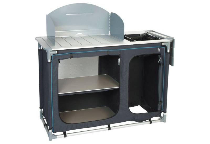 Bo-Camp Stoffschrank Camping Reise Küche Küchen Box Falt Schrank Windschutz Spülbecken Alu von Bo-Camp
