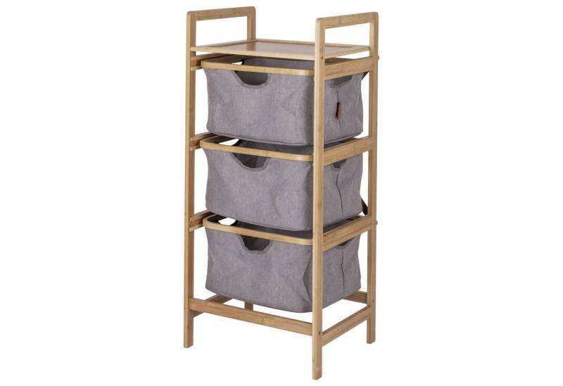 Bo-Camp Stoffschrank Falt Schrank Selsdon Camping Kleider Regal Schubladen Möbel Bambus Holz von Bo-Camp