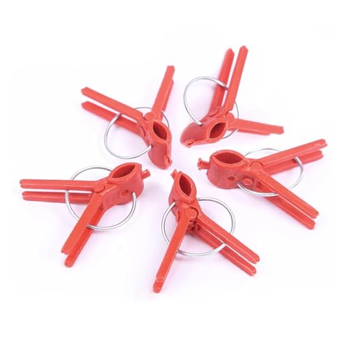 25/50/100 stücke Garten Graft Clip Kunststoff Anlage Unterstützung Clips AntifallClamps for Reben Garten Gewächshaus Gemüse Wassermelone(Red round mouth,25pcs) von BoBoBn