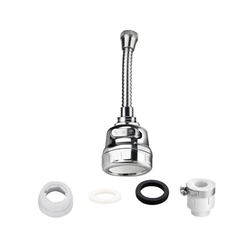 360 Grad schwenkbarer Küchenhahnbelüfter, einstellbarer Dual-Mode-Sprühfilter-Diffusor, wassersparende Düse, Wasserhahnanschluss(Qpq-long1 grey) von BoBoBn
