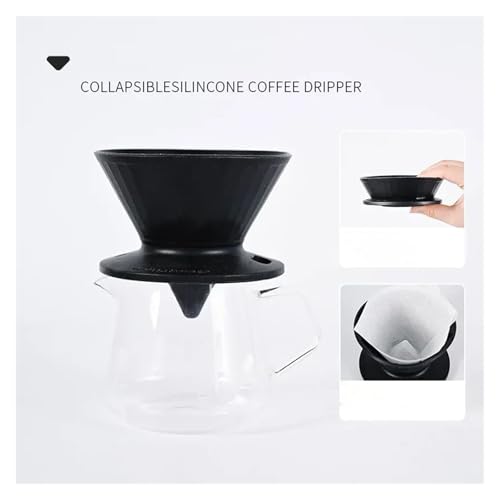 BoBoBn Silicone Coffee Filter Cup Multifunctional Foldable Coffee Filter Drip Coffee Tea Holder Funnel Reusable Outdoor Coffee Filter(Black) von BoBoBn