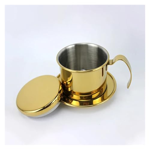 BoBoBn Vietnamese Coffee Drip Filter Stainless Steel Pour Over Coffee Dripper Portable Coffee Making Hand Pot Cup for Outdoor Camping(Gold) von BoBoBn