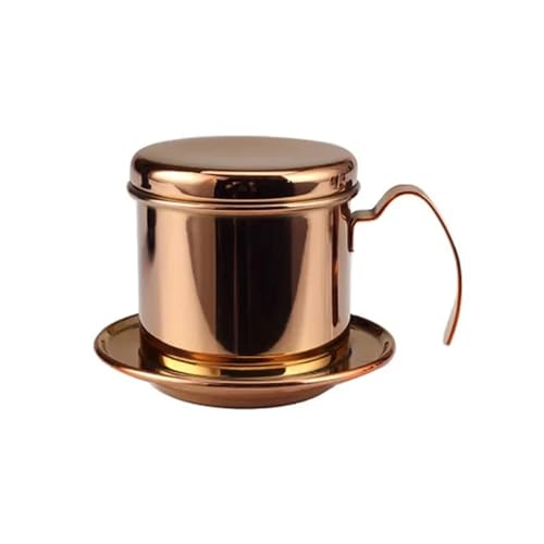 BoBoBn Vietnamese Coffee Drip Filter Stainless Steel Pour Over Coffee Dripper Portable Coffee Making Hand Pot Cup for Outdoor Camping(Rose gold) von BoBoBn