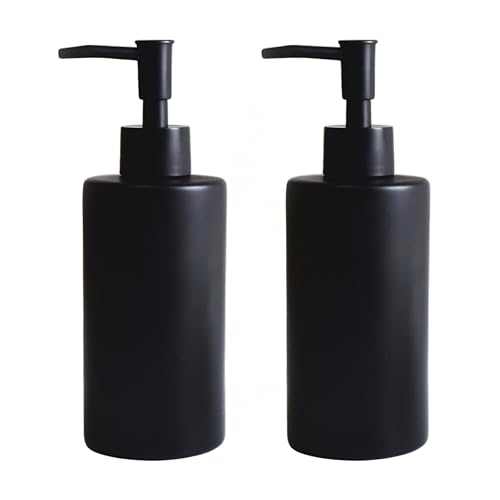 BoBoU 2er Set Glas Seifenspender 320ml schwarz matt 320ml Keramik Oberfläche mit Retro Design Mattschwarzer Pumpenkopf Spülmittelspender Handseifenspender Küche Bad BoBoU 2er Set Glas Seifenspender 320ml schwarz matt 320ml Keramik Oberfläche mit Retro Design Mattschwarzer Pumpenkopf Spülmittelspender Handseifenspender Küche Bad von BoBoU