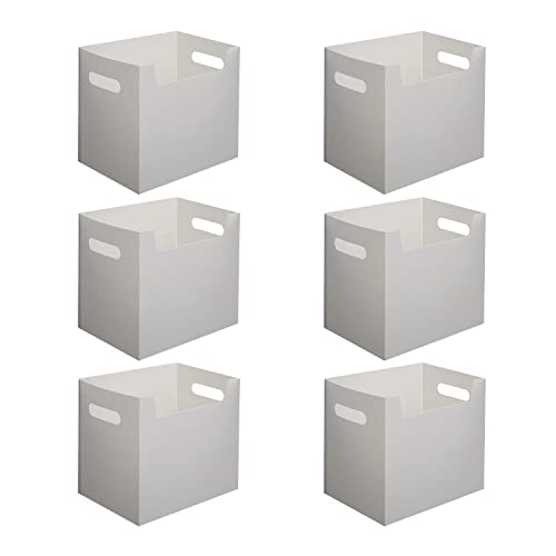 BoBoU Aufbewahrungsbox ohne Deckel faltbar 3er-Set Aufbewahrungskiste Faltbox aus Kunststoff Plastik (Grau 6er-Set) von BoBoU