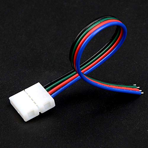 BoHong 10pcs RGB 5050 LED Streifen Verbinder 4 polig LED Schnellverbinder LED Stripe Anschlusskabel Verbindungskabel LED Strip Connector Adapter für 10mm breit RGB 5050 LED Band,16cm Lang von BoHong