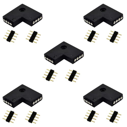 BoHong 5pcs LED Strip Eckverbinder L- Form Verbinder LED Band Schnellverbinder RGB 5050 3528 2835 LED Streifen Anschluss 4 Polig LED Stripe Steckverbinder Stecker Connector, Schwarz BoHong 5pcs LED Strip Eckverbinder L- Form Verbinder LED Band Schnellverbinder RGB 5050 3528 2835 LED Streifen Anschluss 4 Polig LED Stripe Steckverbinder Stecker Connector, Schwarz von BoHong