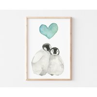 Kinderzimmer Poster Pinguin, Wandbilder Wanddeko Babyzimmer Kunstdruck Nursery Art Mädchen Junge Kinder Tierposter A4, A3 Kinderzimmer Poster Pinguin, Wandbilder Wanddeko Babyzimmer Kunstdruck Nursery Art Mädchen Junge Kinder Tierposter A4, A3 von BoNuDesign