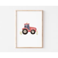 Kinderzimmer Poster Traktor Auf Feld Mit Ente, Wandbilder Wanddeko Babyzimmer Kunstdruck Nursery Art Mädchen Junge Kinder Tierposter A4, A3 Kinderzimmer Poster Traktor Auf Feld Mit Ente, Wandbilder Wanddeko Babyzimmer Kunstdruck Nursery Art Mädchen Junge Kinder Tierposter A4, A3 von BoNuDesign
