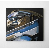Garrus Vakrian Kunst Portrait, 3D Wanddekor, Dekupiersäge, Holzkunst, Kunst, Videospiel von BoRiljana