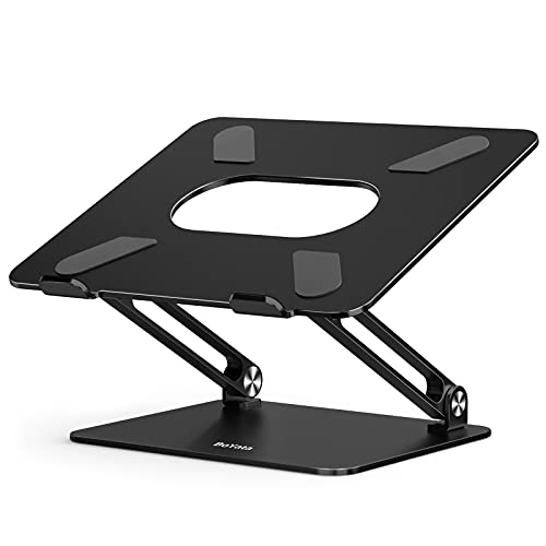 BoYata Laptop ständer, Multi-Angle-Standfuß mit Heat-Vent, Aluminium Einstellbares Notebook ständer kompatibel für Laptop (10-17 Zoll), einschließlich MacBook Pro/Air, Surface, Samsung (Schwarz) von BoYata