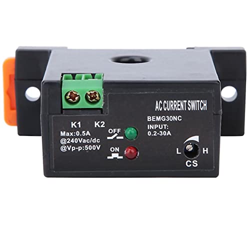 Stromsensorischer Schalter, 0,2-30A Einstellbarer Strommessschalter No/Nc Druckfester Selbstversorgender Controller, Für 0-240V AC & DC-Schaltung Mit 35mm Din-Schiene (Normally Open) von Boaby