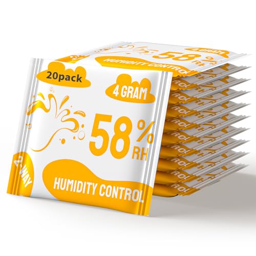 Boadw 2-Wege Feuchtigkeitsregulierung 58% Luftfeuchtigkeit Terpene & Aromaschutz, 4g Feuchtigkeitsregler zur Aufbewahrung von Kräutern schützt bis zu 15g - 20 Stück von Boadw