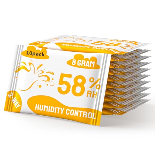Boadw 2-Wege Feuchtigkeitsregulierung 58% Luftfeuchtigkeit Terpene & Aromaschutz, 8g Feuchtigkeitsregler zur Aufbewahrung von Kräutern schützt bis zu 28g - 10 Stück von Boadw