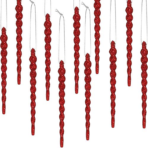 30 Stücke Acryl Eiszapfen 5,12 Zoll Verdrehte Acryl Eiszapfen Weihnachten Ornaments Eiszapfen Dekorationen Weihnachtsbaum Urlaub Weihnachten Party Hochzeit Hängen (Rot) von Boao
