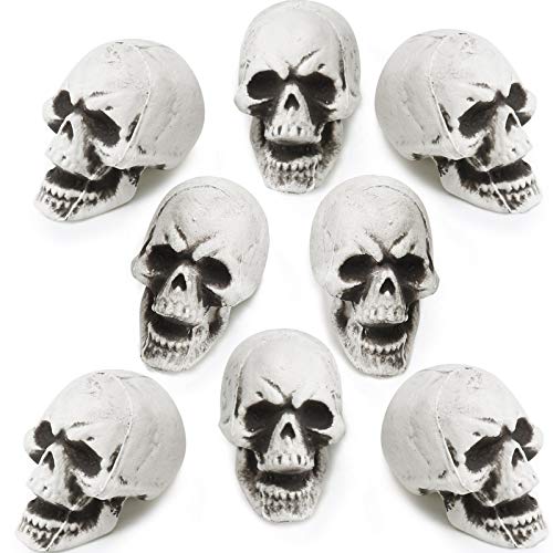8 Stück Halloween Totenköpfe realistisch aussehende Totenköpfe Menschliches Skelett Kopf Totenkopf für Halloween Bar Home Tischdekoration Large Style B von Boao