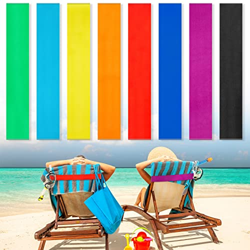 8 Stück Handtuchbänder für Strandstühle Handtuchclips für Poolstühle Lounge Strand Kreuzfahrt Stuhl Handtuchgurt Halter Elastisch Winddicht Strandzubehör für Sommer (Solid, 15.75 x 1.97 Zoll) von Boao