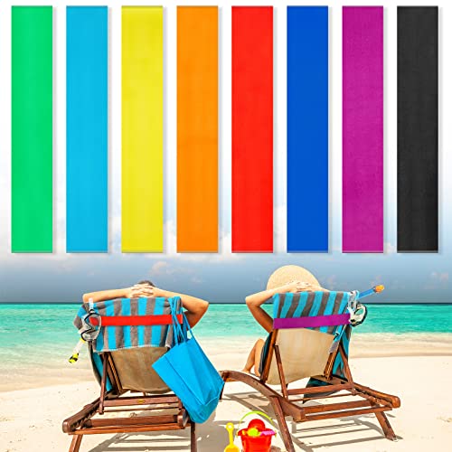 8er Pack Handtuchbänder für Strandstühle Kreuzfahrt Strandtücher Bänder für Strandkorb Schwimmbad Strandtuchhalter Elastisch Winddicht Strand Zubehör für Sommer (Reine Farben, 30 x 5 cm) von Boao