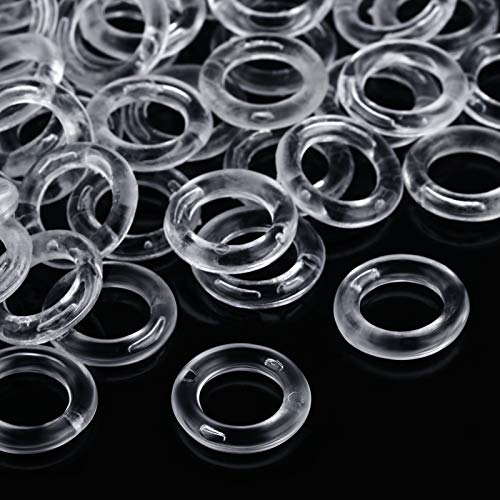 Boao 100 Stücke Durchsichtige Römische Raffrollo Vorhang Ringe, 13 mm Außen Durchmesser, 8 mm Innen Durchmesser, Transparente Kunststoff Ringe von Boao