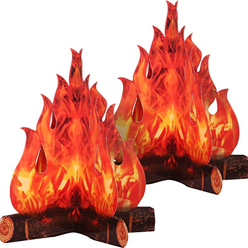 3D Dekorative Pappe Lagerfeuer Herzstück Künstliches Feuer Gefälschte Flamme Papier Party Dekorative Flamme Fackel (2 Set) von Boao