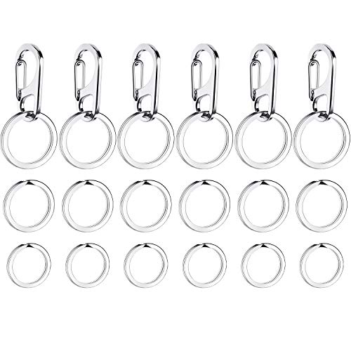 Boao 6 Stück Hundemarken Clips Haustier ID Tag Clips mit 18 Stück Langlebig Edelstahl Ringen Personalisiert Clips Haustier ID Tag Halter für Katzen Hunde Halsbänder Geschirre in 3 Größen von Boao