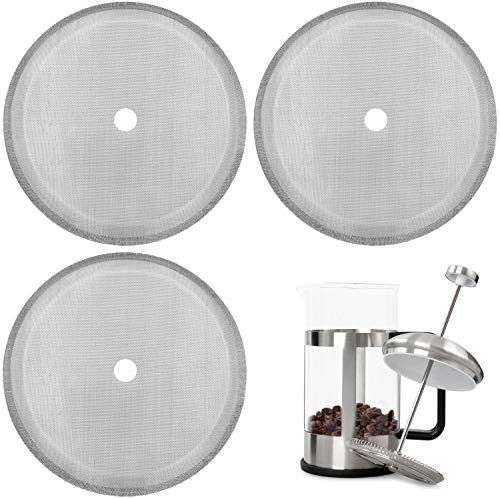 Französisch Press Ersatzfilter Mesh Bildschirm Kaffee Pressen Filter 4 Zoll Wiederverwendbarer Edelstahl Mesh Filter für 8 Tassen/ 34 OZ/ 1000 ml Französisch Press (3) von Boao