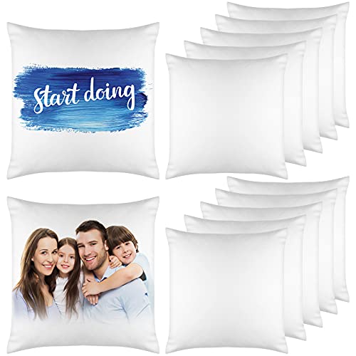 Sublimationskissenbezüge, weiße Sublimations-Kissenbezüge, Wärmeübertragung, Polyester, Pfirsichhaut, Kissenbezüge mit unsichtbaren Reißverschlüssen für DIY-Drucken, Sofa-Dekor (12 Stück, 39 x 39 cm) von Boao