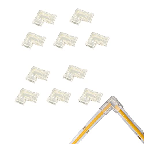 Boarda COB-LED-Streifenverbinder, 2-polig,0 Stück,Streifen auf Drahtverbinder,lückenlose,lötfreie Verbindung,Schnellklick-Verbindung,für 8 mm COB-LED-Lichtstreifen (8mm, L-90°-Klick-Stecker) von Boarda