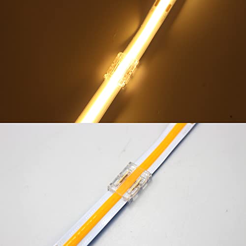COB-LED-Streifenverbinder, 2-polig,10 Stück,Streifen auf Drahtverbinder,ückenlose,lötfreie Verbindung Schnellklick-Verbindung,für 10 mm COB-LED-Lichtstreifen (10mm, Klick-Stecker) von Boarda