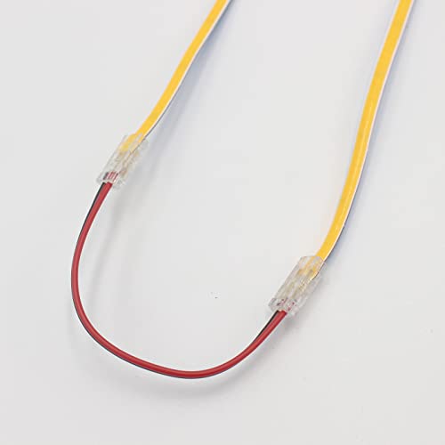 COB LED Strip Connectors,2-Pin 10Pcs Strip to Wire Connector Gapless Solderless Connection Quick Click Connector for 5mm 8mm 10mm COB LED Strip Lights (5MM, Dual Connector + 15CM Cable) von Boarda