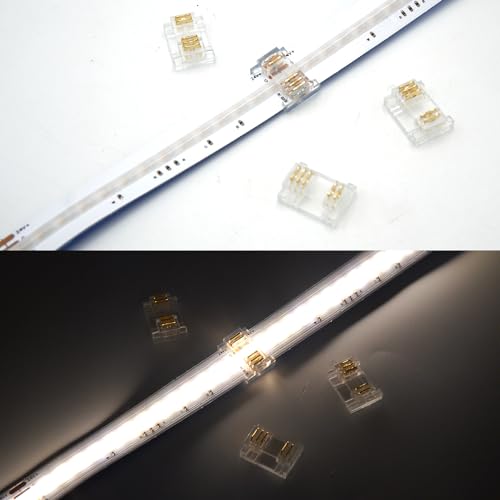 RGB/RGBIC/RGBW COB-LED-Streifen-Verbinder,3-Pin/4-Pin/5-Pin 10 Stück Streifen zu Streifen/Draht Verbinder für 10mm/12mm RGBIC/RGBW COB LED (5P-12mm-RGBW, Verbinder - Leiste an Leiste) von Boarda
