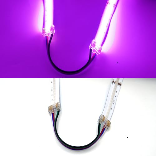 RGB/RGBIC/RGBW COB-LED-Streifen-Verbinder,3-Pin/4-Pin/5-Pin 10 Stück Streifen zu Streifen/Draht Verbinder für 10mm/12mm RGBIC/RGBW COB LED (5P-12mm-RGBW, Zwei Steckverbinder+Kabel) von Boarda