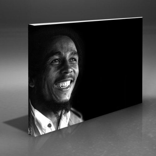 Bob Marley Black Portrait gerahmt A1 Leinwand Kunstdruck von Bob Marley