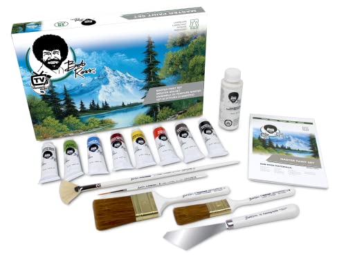 Bob Ross Meister Malset mit Ölfarben und Pinsels - 15 Teiliges Set für Landschaftsmalerei von Bob Ross