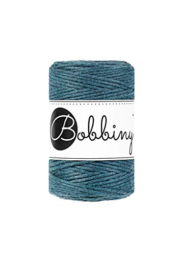 Bobbiny Baby Makramee-Schnur, einlagig, 1,5 mm, Pfauenblau, 100 m von Bobbiny